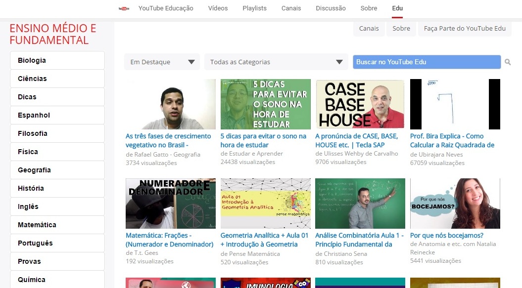 YouTube Educação