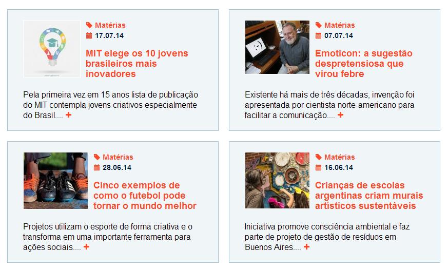 Matérias Site Gênio Criador 2014